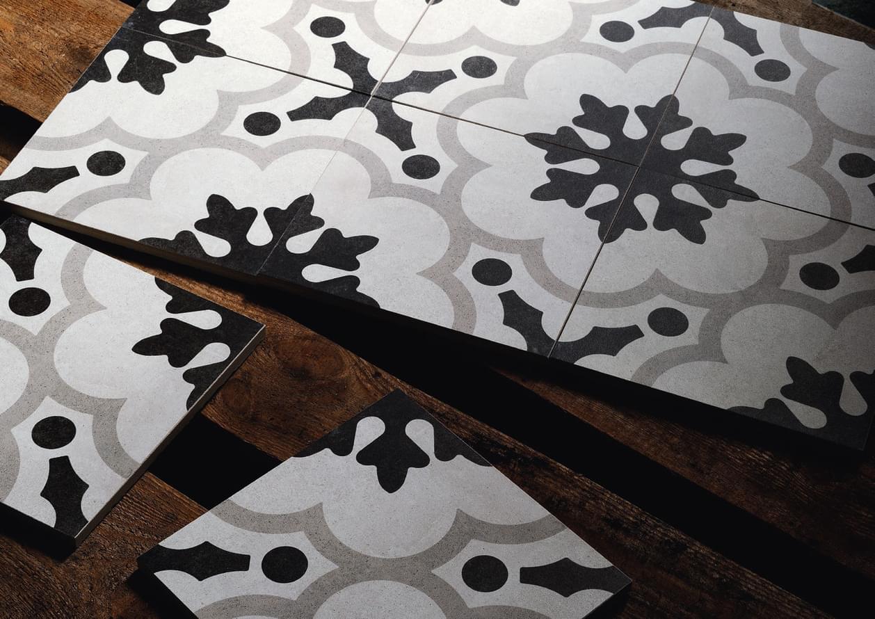 керамогранит фабрики Fioranese коллекция Cementine Black And White