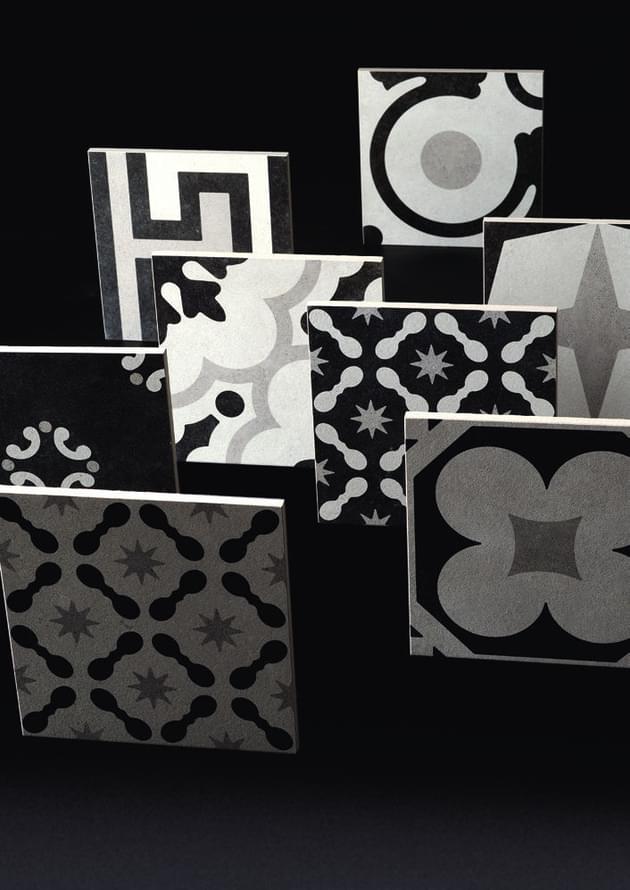 керамогранит фабрики Fioranese коллекция Cementine Black And White
