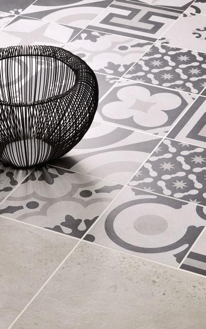 керамогранит фабрики Fioranese коллекция Cementine Black And White