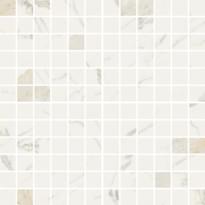 Плитка Fioranese Marmorea Bianco Calacatta Mosaic 2.5x2.5 Levigato Rettificato 30x30 см, поверхность полированная