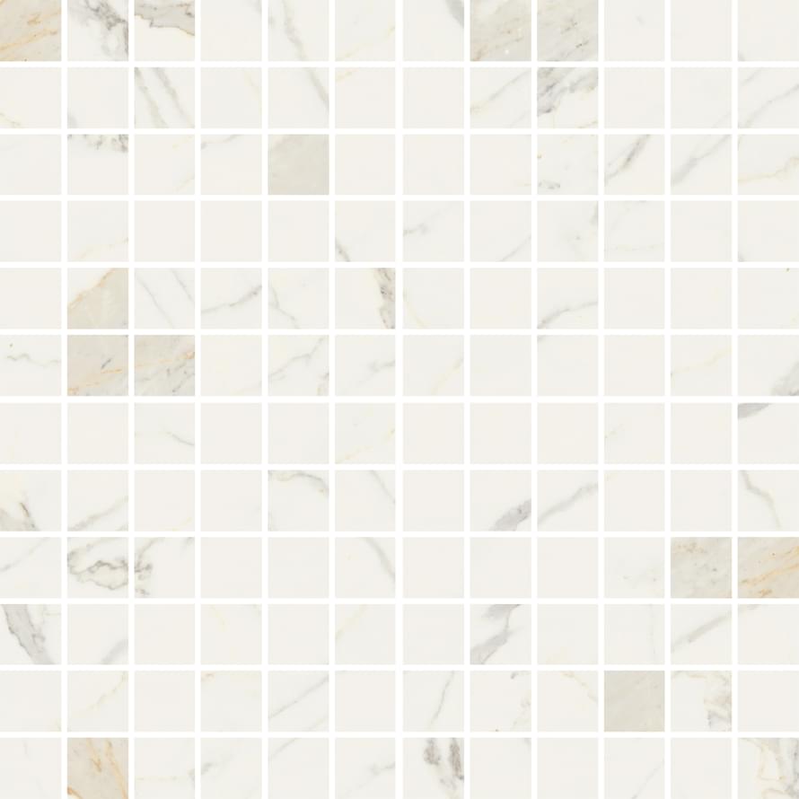 Fioranese Marmorea Bianco Calacatta Mosaic 2.5x2.5 Levigato Rettificato 30x30