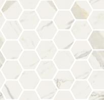 Плитка Fioranese Marmorea Bianco Calacatta Mosaic Esagoni Levigato Rettificato 30x30 см, поверхность полированная