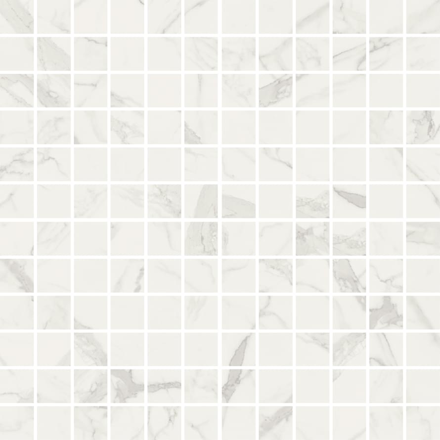 Fioranese Marmorea Bianco Statuario Mosaic 2.5x2.5 Levigato Rettificato 30x30