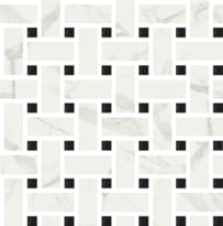 Плитка Fioranese Marmorea Bianco Statuario Mosaic Intreccio 30x30 см, поверхность полированная