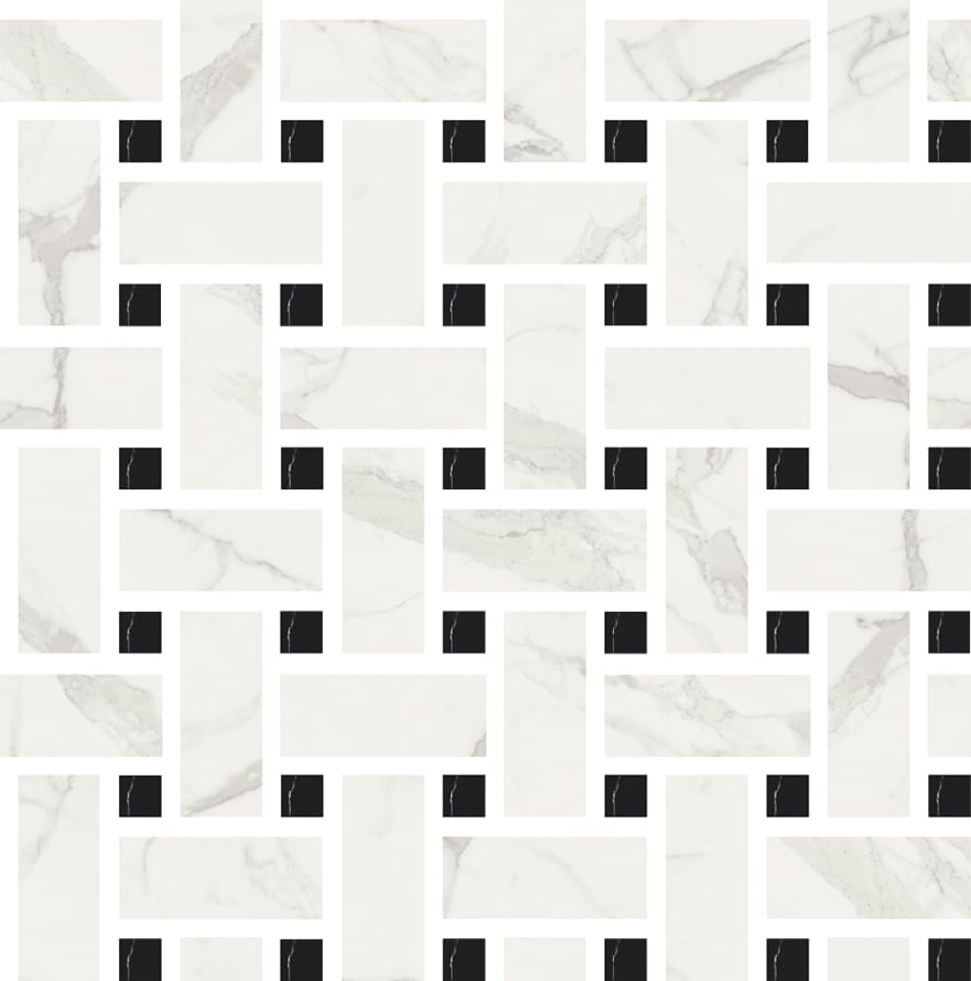 Fioranese Marmorea Bianco Statuario Mosaic Intreccio 30x30