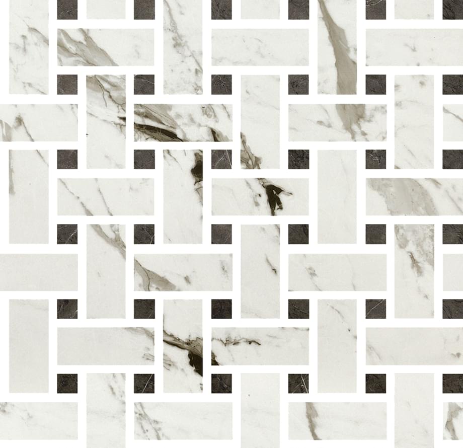 Fioranese Marmorea2 Breccia White Mosaico Intreccio 30x30