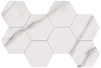 Плитка Flaviker Supreme Royal Statuario Mosaico Hexagon Rett Anticato 29.2x51 см, поверхность полуполированная, рельефная