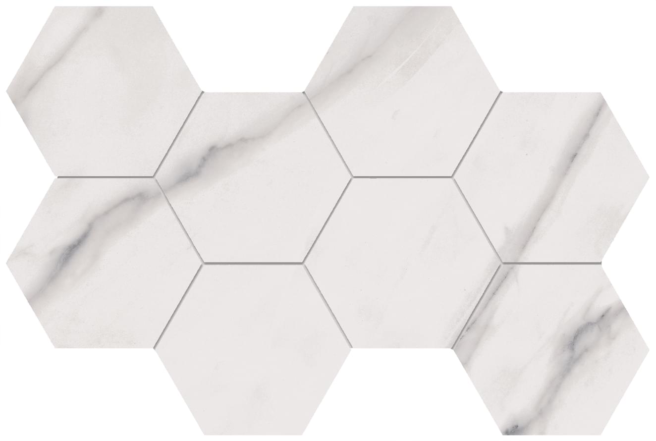 Flaviker Supreme Royal Statuario Mosaico Hexagon Rett Anticato 29.2x51