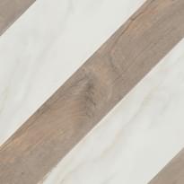 Плитка Flaviker Supreme Stripe Golden Calacatta-Dakota Naturale 60x60 см, поверхность матовая, рельефная