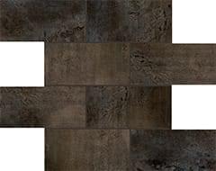 Floor Gres Flowtech Aged Bronze Naturale 6 Mm 7.5x15 Muretto 30x30