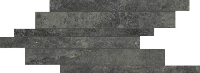 Плитка Florim Artifact Of Cerim Worked Charcoal Modulo Listello Sfalsato 21x40 см, поверхность матовая