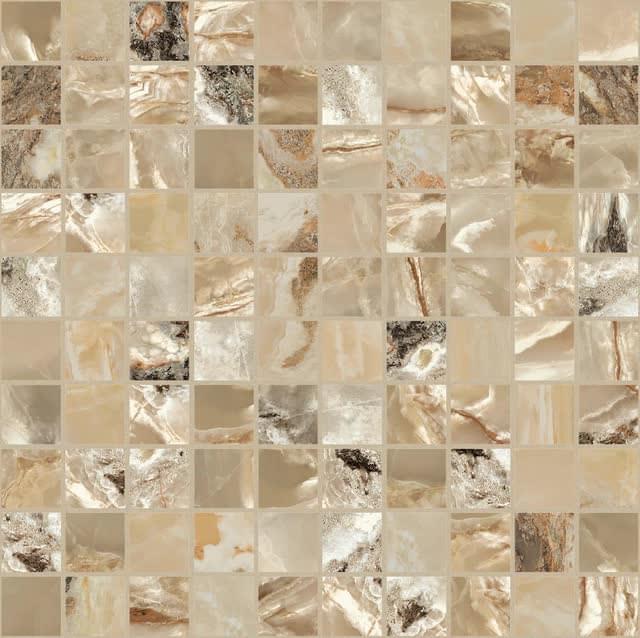 Плитка Florim Onyx And More Golden Blend Glossy Mosaico 30x30 см, поверхность глянец