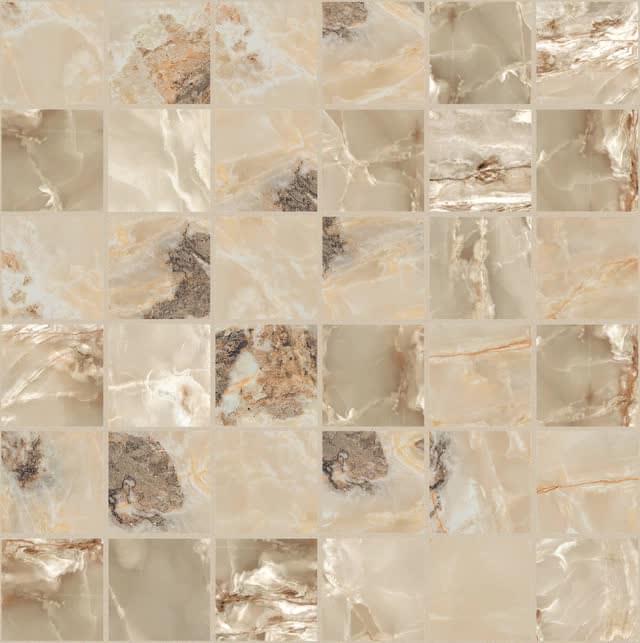 Плитка Florim Onyx And More Golden Blend Glossy Mosaico 9 mm 30x30 см, поверхность глянец