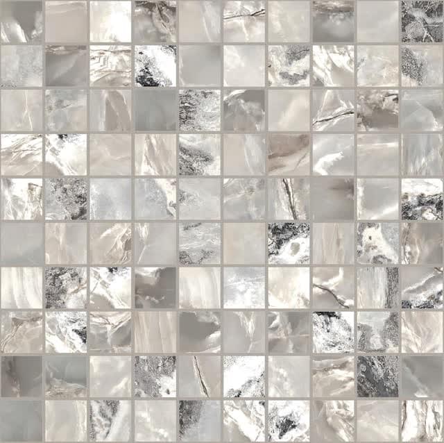 Плитка Florim Onyx And More Silver Blend Satin Mosaico 30x30 см, поверхность полуматовая