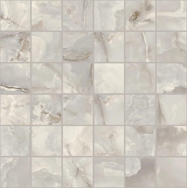 Плитка Florim Onyx And More Silver Onyx Satin Mosaico 9 mm 30x30 см, поверхность полуматовая