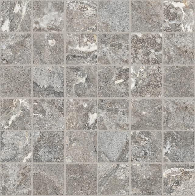 Плитка Florim Onyx And More Silver Porphyry Mosaico 9 mm 30x30 см, поверхность матовая, рельефная