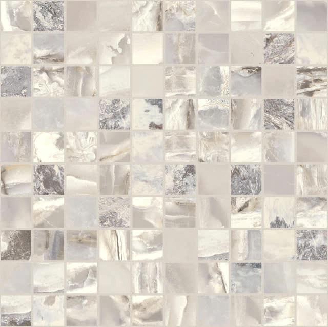 Плитка Florim Onyx And More White Blend Satin Mosaico 30x30 см, поверхность полуматовая