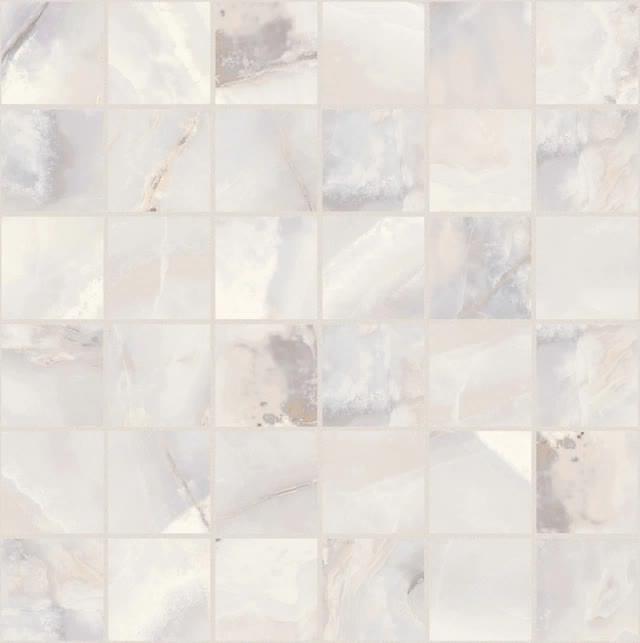 Плитка Florim Onyx And More White Onyx Glossy Mosaico 5x5 9 mm 30x30 см, поверхность глянец