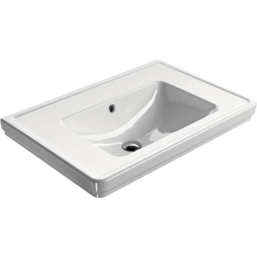 Плитка GSI Classic Раковина подвесная/для пьедестала CLASSIC 600х460 с отверстием под смеситель белый  поверхность глянец