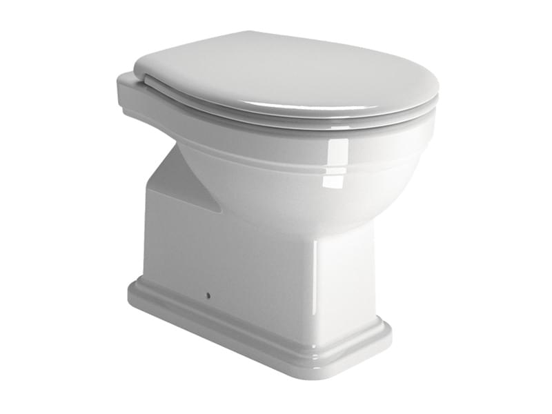 Плитка GSI Classic Унитаз приставной CLASSIC слив в пол без сиденья белый  поверхность глянец