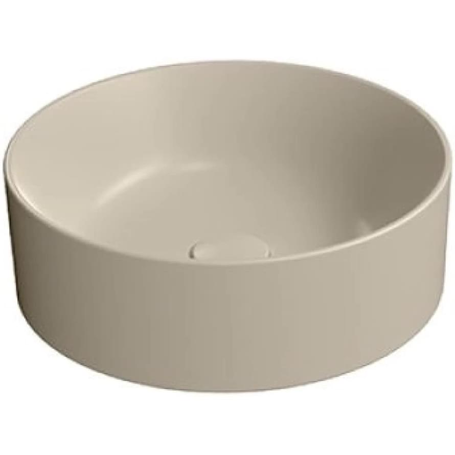 Плитка GSI Kube X Раковина накладная KUBE X круглая 400x400x130 мм бежевый матовый  поверхность матовая