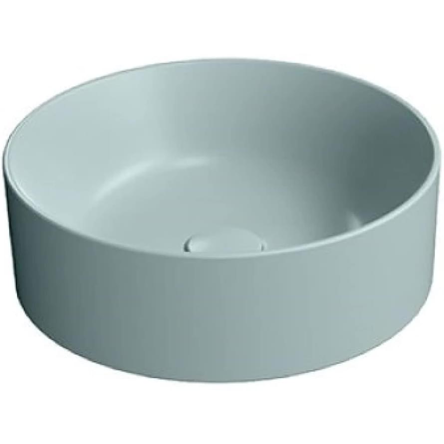 Плитка GSI Kube X Раковина накладная KUBE X круглая 400x400x130 мм голубой матовый  поверхность матовая