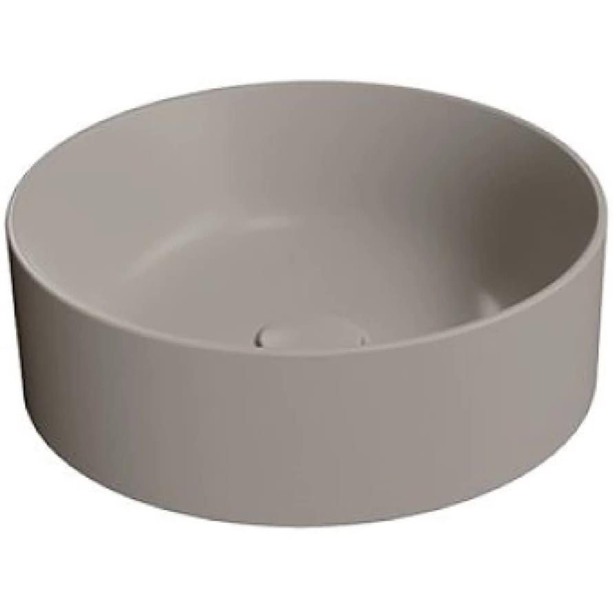 Плитка GSI Kube X Раковина накладная KUBE X круглая 400x400x130 мм серый беж матовый  поверхность матовая