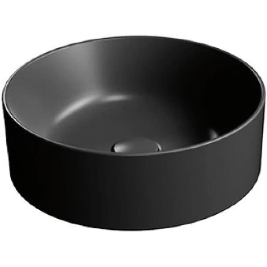 Плитка GSI Kube X Раковина накладная KUBE X круглая 400x400x130 мм черный матовый  поверхность матовая