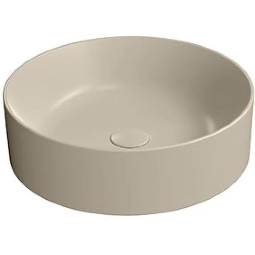 Плитка GSI Kube X Раковина накладная KUBE X круглая 450x450x130 мм бежевый матовый  поверхность матовая