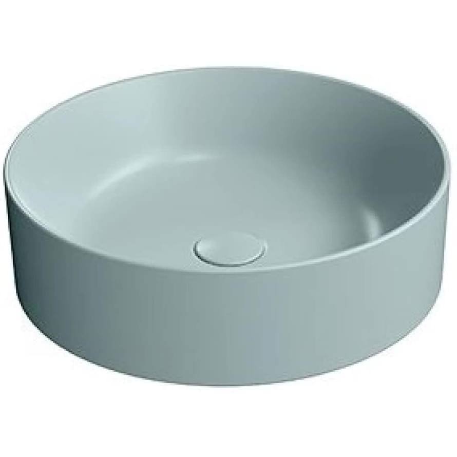 Плитка GSI Kube X Раковина накладная KUBE X круглая 450x450x130 мм голубой матовый  поверхность матовая