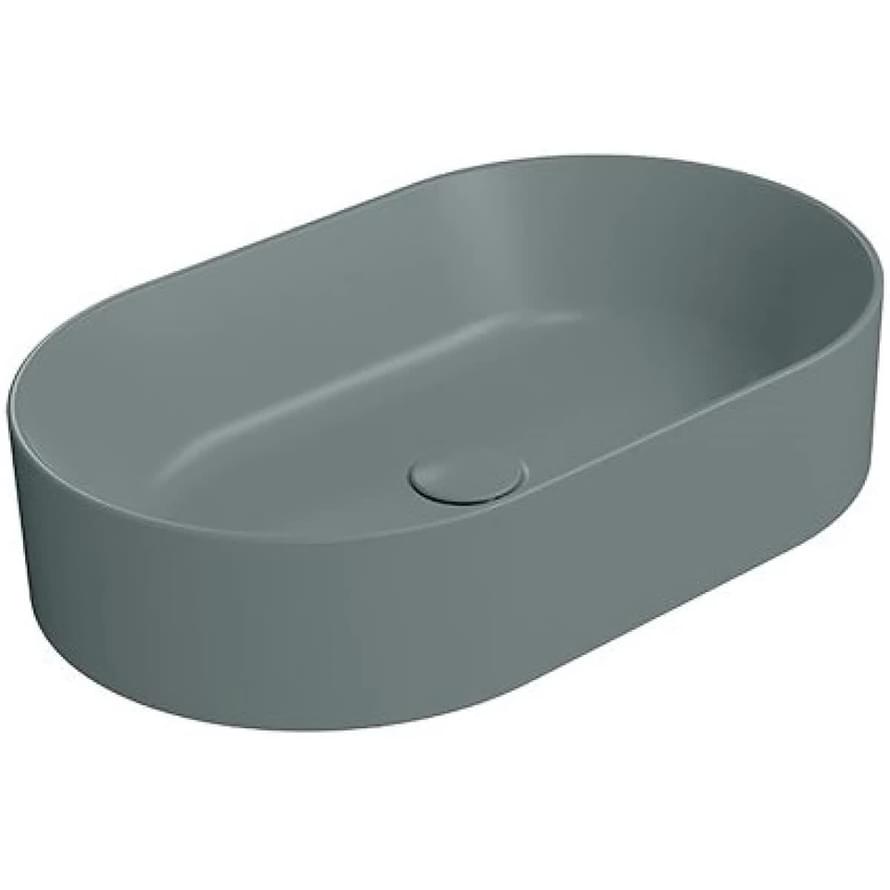 Плитка GSI Kube X Раковина накладная KUBE X овальная 600x370x130 мм зеленый матовый  поверхность матовая