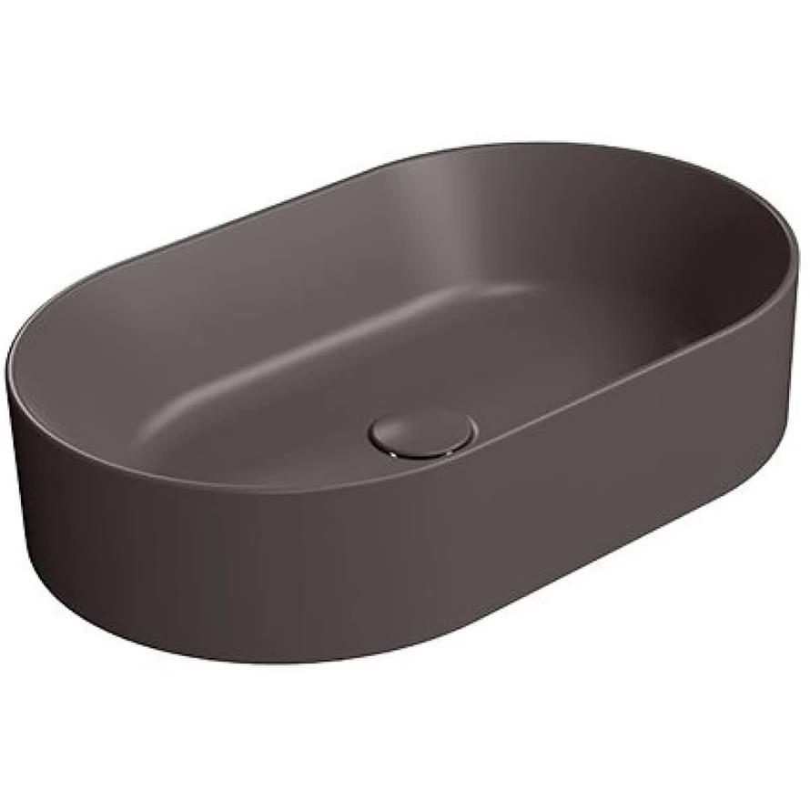 Плитка GSI Kube X Раковина накладная KUBE X овальная 600x370x130 мм коричневый матовый  поверхность матовая