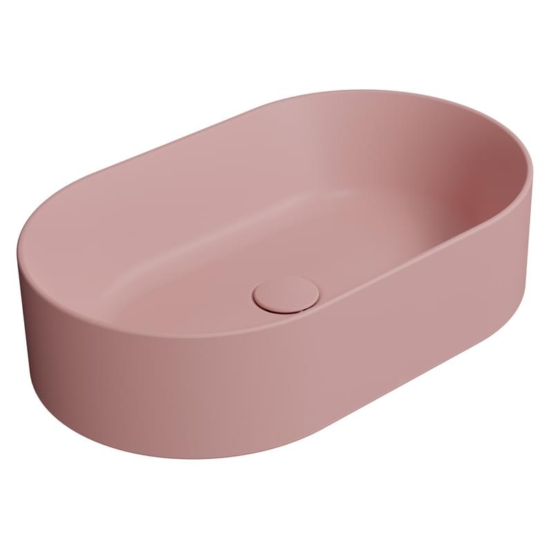 Плитка GSI Kube X Раковина накладная KUBE X овальная 600x370x130 мм розовый матовый  поверхность матовая
