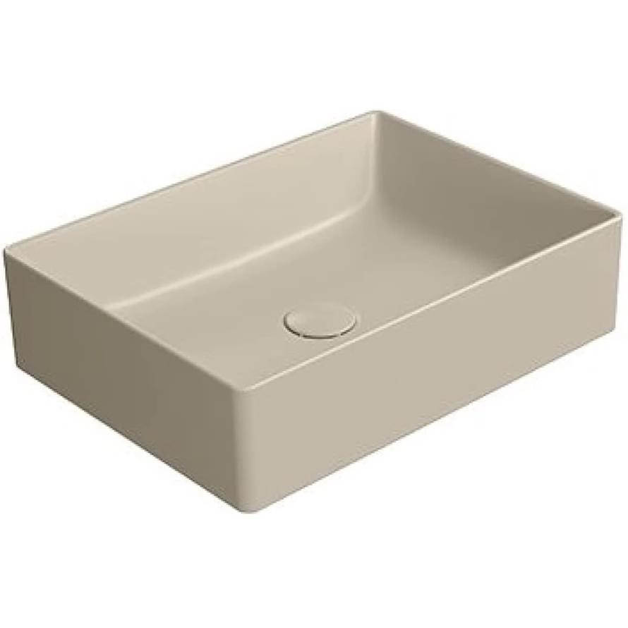 Плитка GSI Kube X Раковина накладная KUBE X прямоугольная 500x370x130 мм бежевый матовый  поверхность матовая