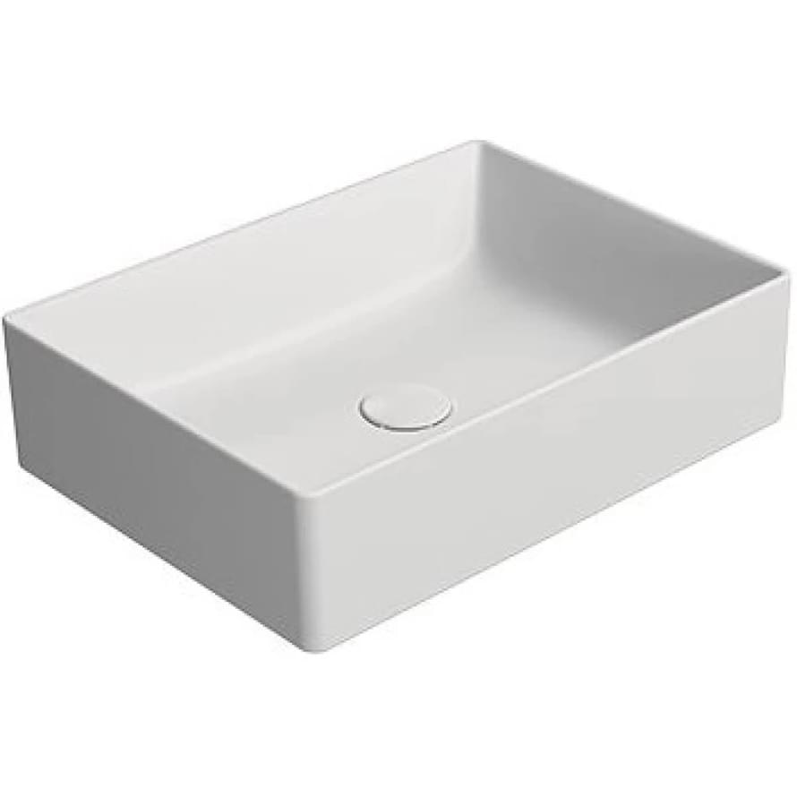 Плитка GSI Kube X Раковина накладная KUBE X прямоугольная 500x370x130 мм белый матовый  поверхность матовая