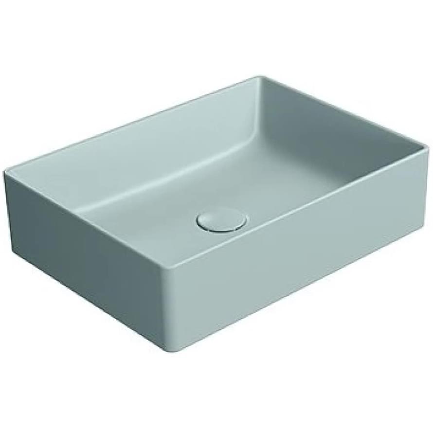 Плитка GSI Kube X Раковина накладная KUBE X прямоугольная 500x370x130 мм голубой матовый  поверхность матовая