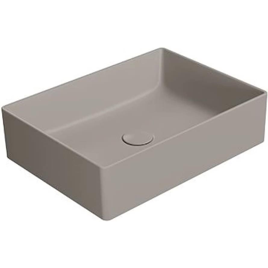 Плитка GSI Kube X Раковина накладная KUBE X прямоугольная 500x370x130 мм серый беж матовый  поверхность матовая