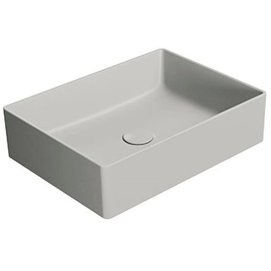 Плитка GSI Kube X Раковина накладная KUBE X прямоугольная 500x370x130 мм серый матовый  поверхность матовая