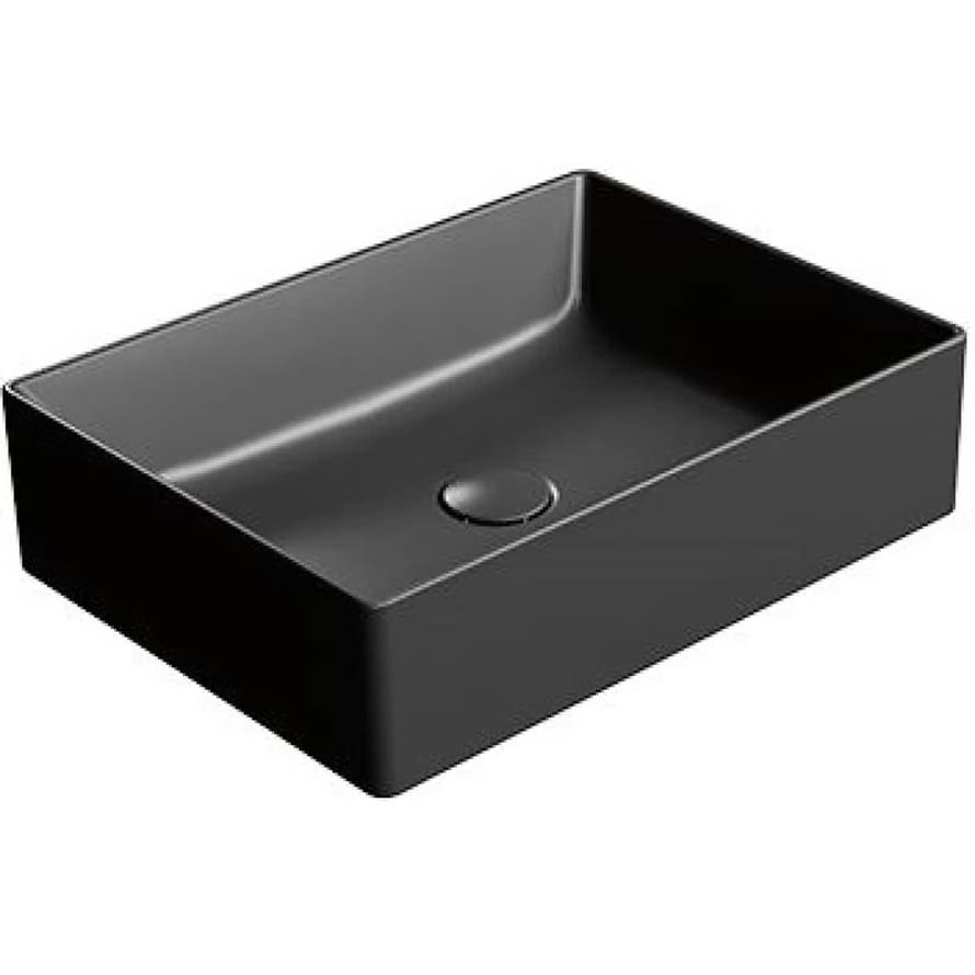 Плитка GSI Kube X Раковина накладная KUBE X прямоугольная 500x370x130 мм черный матовый  поверхность матовая