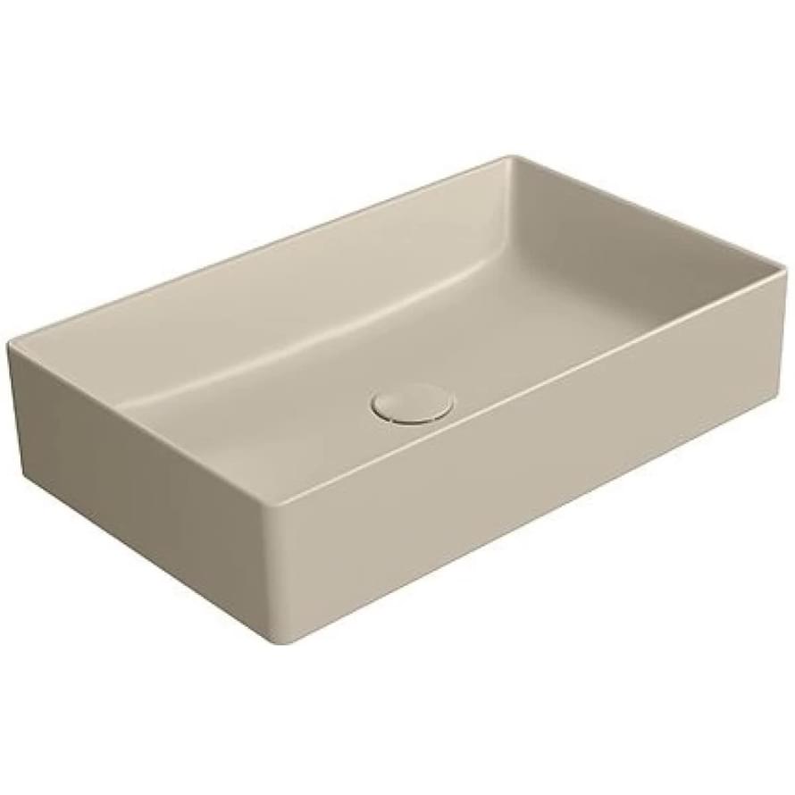 Плитка GSI Kube X Раковина накладная KUBE X прямоугольная 600x370x130 мм бежевый матовый  поверхность матовая