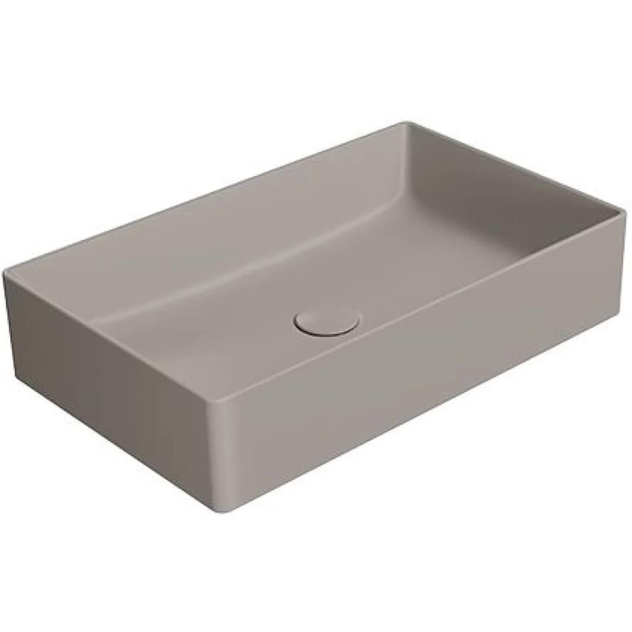 Плитка GSI Kube X Раковина накладная KUBE X прямоугольная 600x370x130 мм серый беж матовый  поверхность матовая