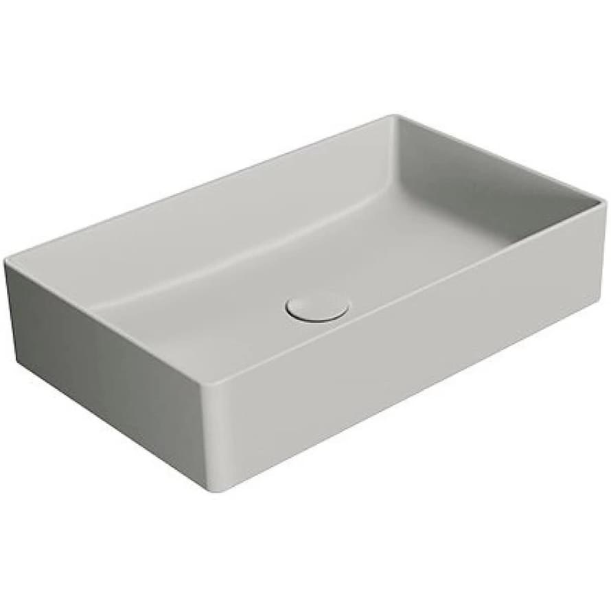 Плитка GSI Kube X Раковина накладная KUBE X прямоугольная 600x370x130 мм серый матовый  поверхность матовая