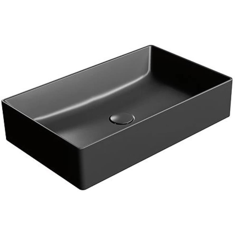 Плитка GSI Kube X Раковина накладная KUBE X прямоугольная 600x370x130 мм черный матовый  поверхность матовая