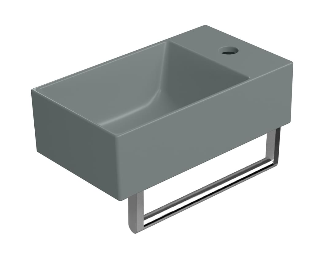 Плитка GSI Kube X Раковина накладная/подвесная KUBE X 400x230x120 мм с отверстием под смеситель справа/слева зеленый матовый  поверхность матовая