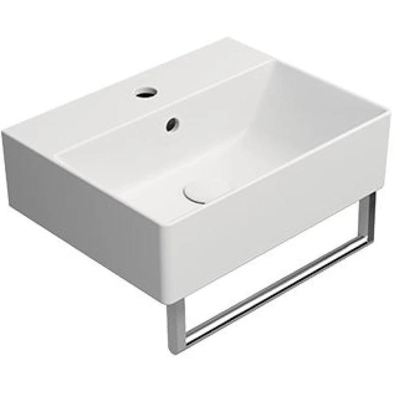 Плитка GSI Kube X Раковина накладная/подвесная KUBE X 450x350x150 мм с отверстием под смеситель белый матовый  поверхность матовая