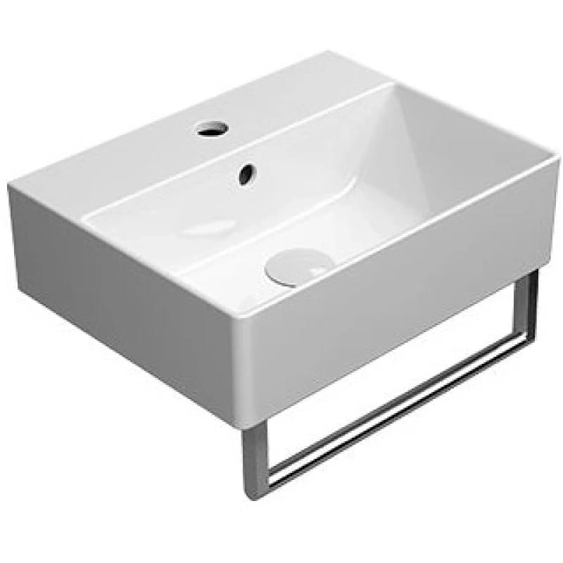 Плитка GSI Kube X Раковина накладная/подвесная KUBE X 450x350x150 мм с отверстием под смеситель белый  поверхность глянец