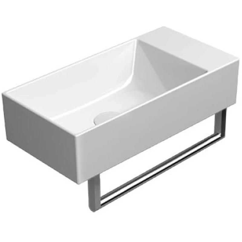 Плитка GSI Kube X Раковина накладная/подвесная KUBE X 500x250x120 мм с креплением без отверстия под смеситель белый  поверхность глянец