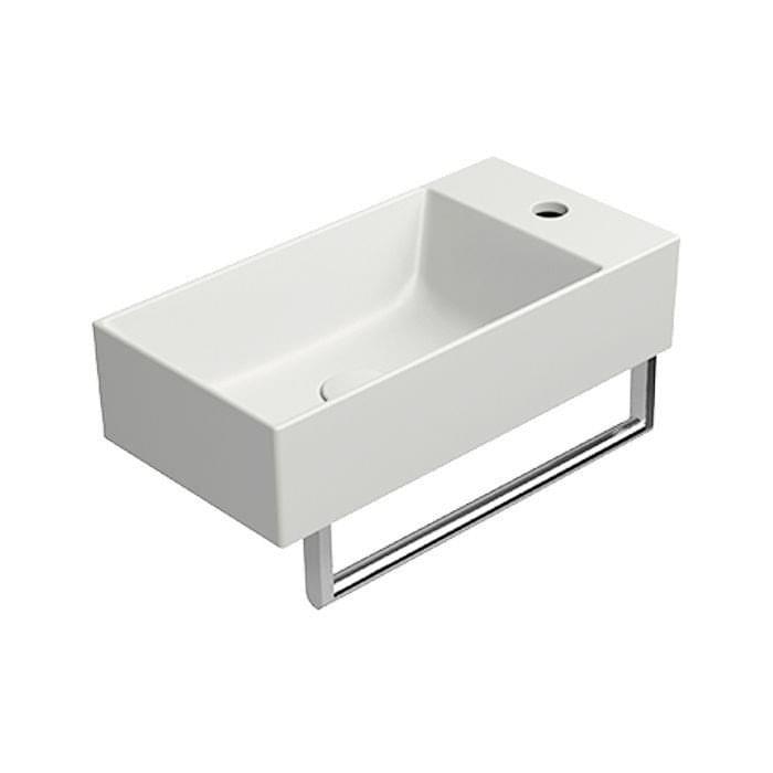 Плитка GSI Kube X Раковина накладная/подвесная KUBE X 500x250x120 мм с отверстием под смеситель справа/слева белый матовый  поверхность матовая