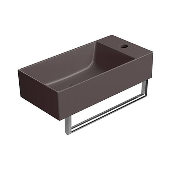 Плитка GSI Kube X Раковина накладная/подвесная KUBE X 500x250x120 мм с отверстием под смеситель справа/слева коричневый матовый  поверхность матовая