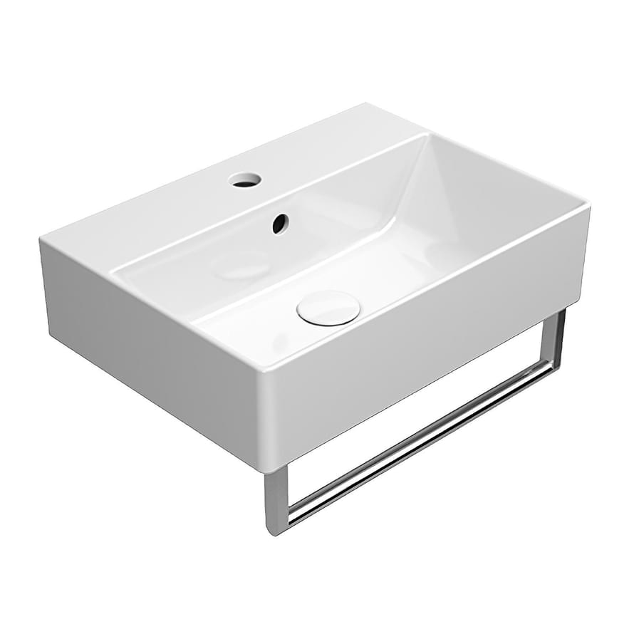 Плитка GSI Kube X Раковина накладная/подвесная KUBE X 500x370x160 мм с отверстием под смеситель белый  поверхность глянец